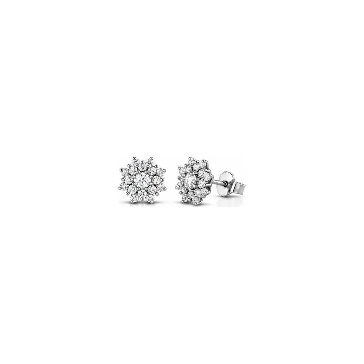 Orecchini con Diamanti Naturali in Oro Bianco 18kt