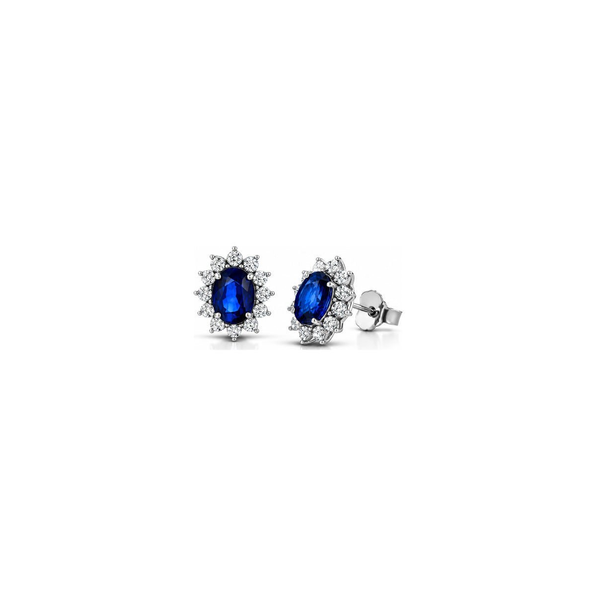 Orecchini con Zaffiro in Oro Bianco 18kt