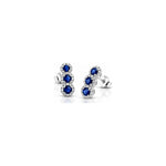 Orecchini Halo con Diamanti Naturali e Zaffiro in Oro Bianco 18kt