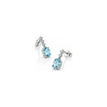 Orecchini con Diamanti Naturali e Acquamarina in Oro Bianco 18kt