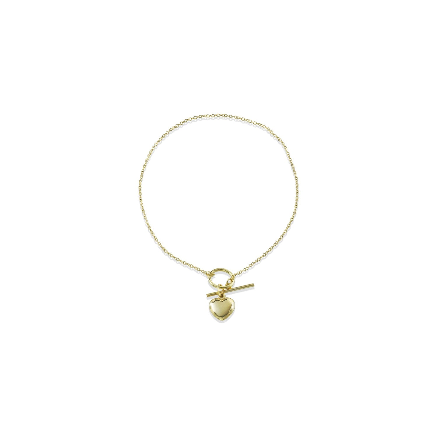 Bracciale Toggle con Cuore in Oro Giallo 9 Carati Unoaerre