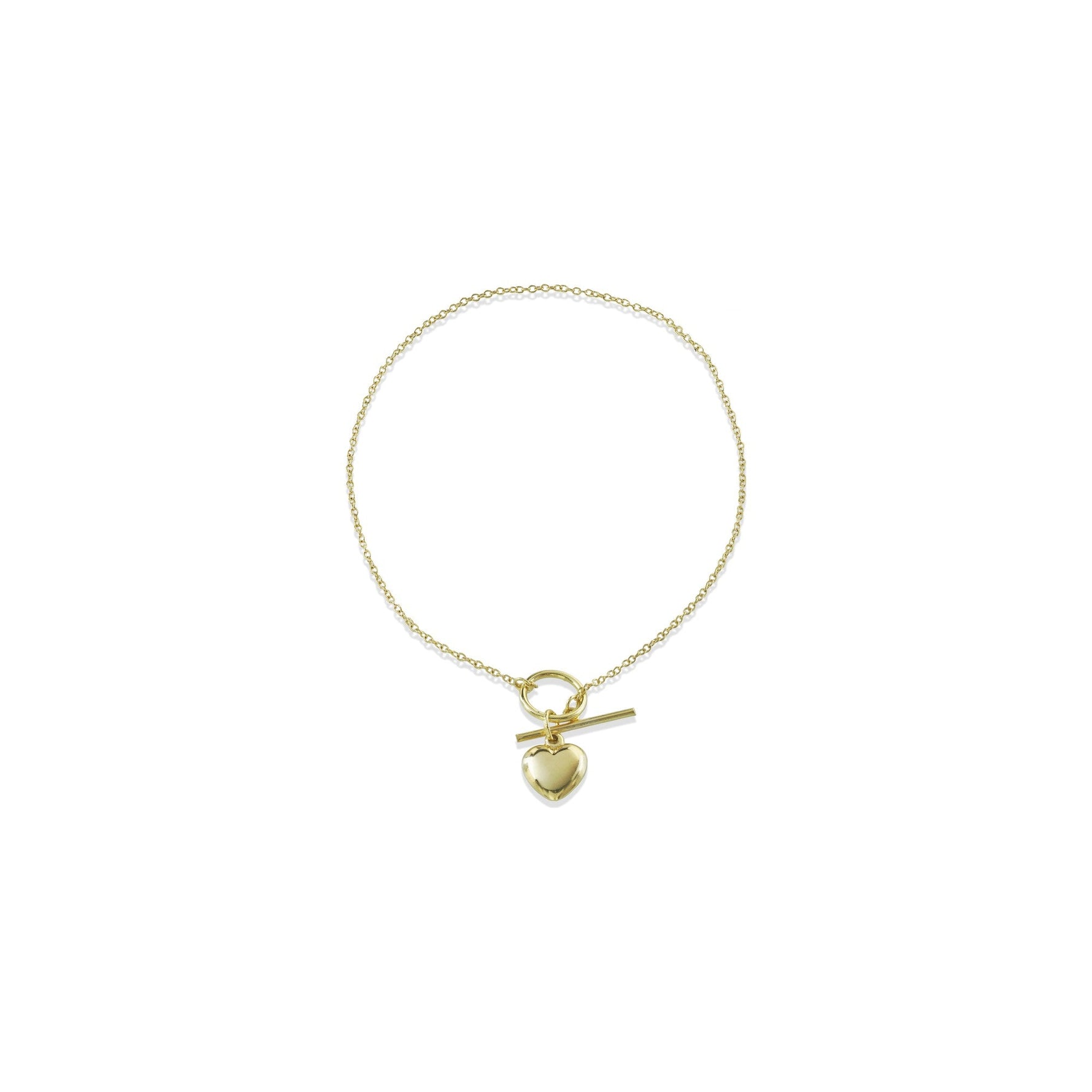 Bracciale Toggle con Cuore in Oro Giallo 9 Carati Unoaerre