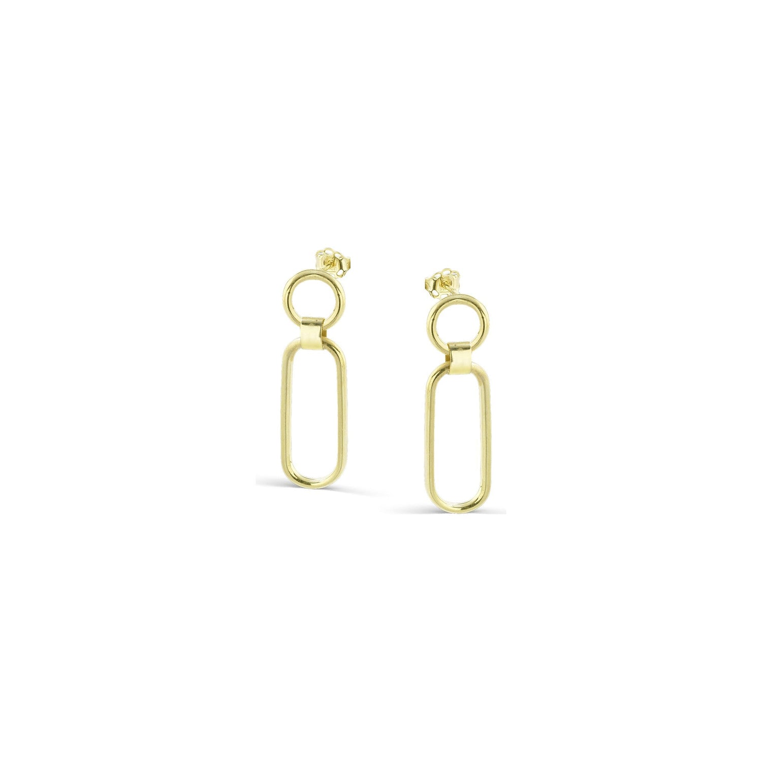 Orecchini Pendenti Paperclip in Oro Giallo 9 Carati Unoaerre
