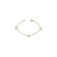 Unoaerre 9 Karat Yellow Gold Interlocking Squares Bracelet
