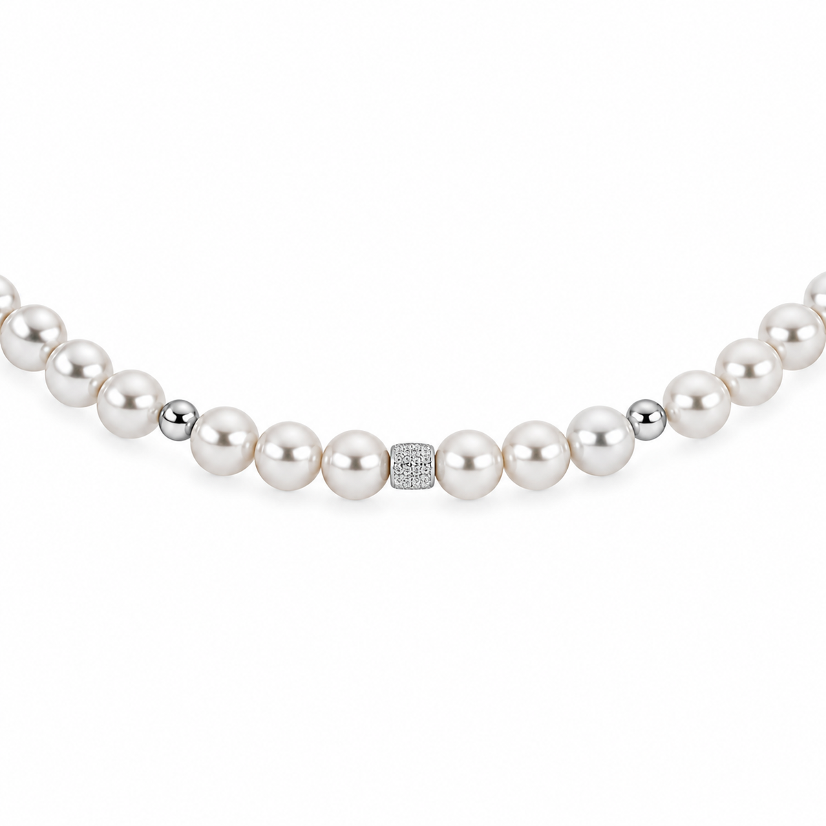Bracciale di Perle con Dettagli Cubici