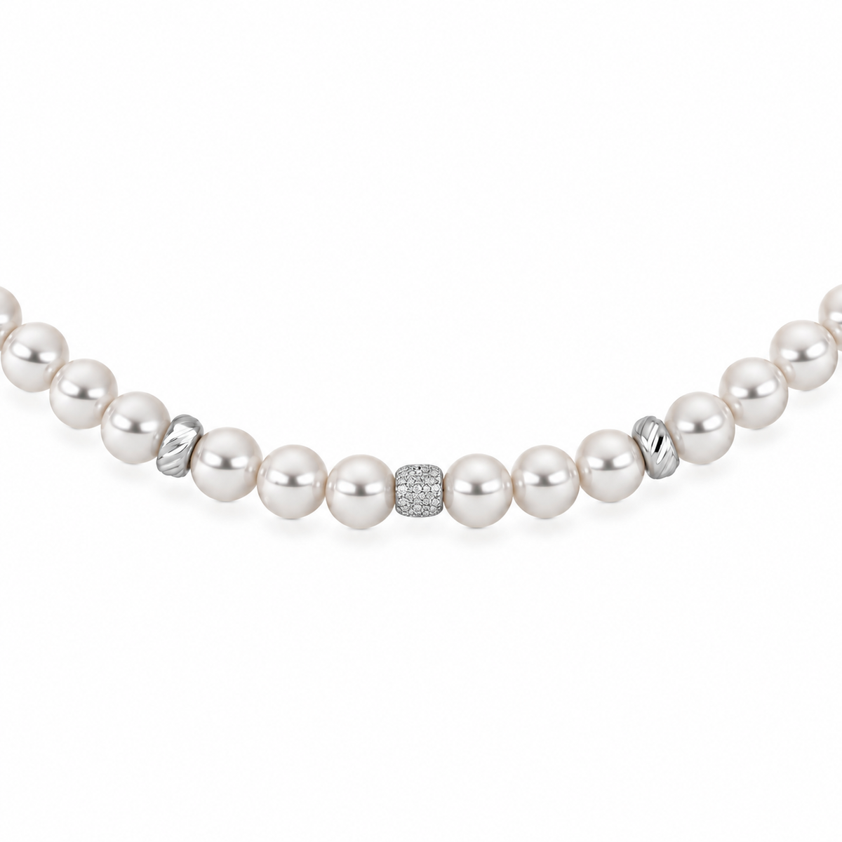 Bracciale di Perle con Dettagli Cubici