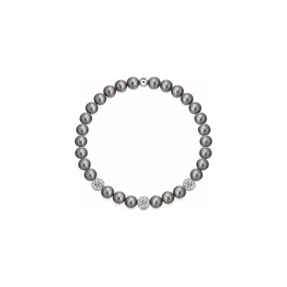 Bracciale di Perle Grigie con Zirconi