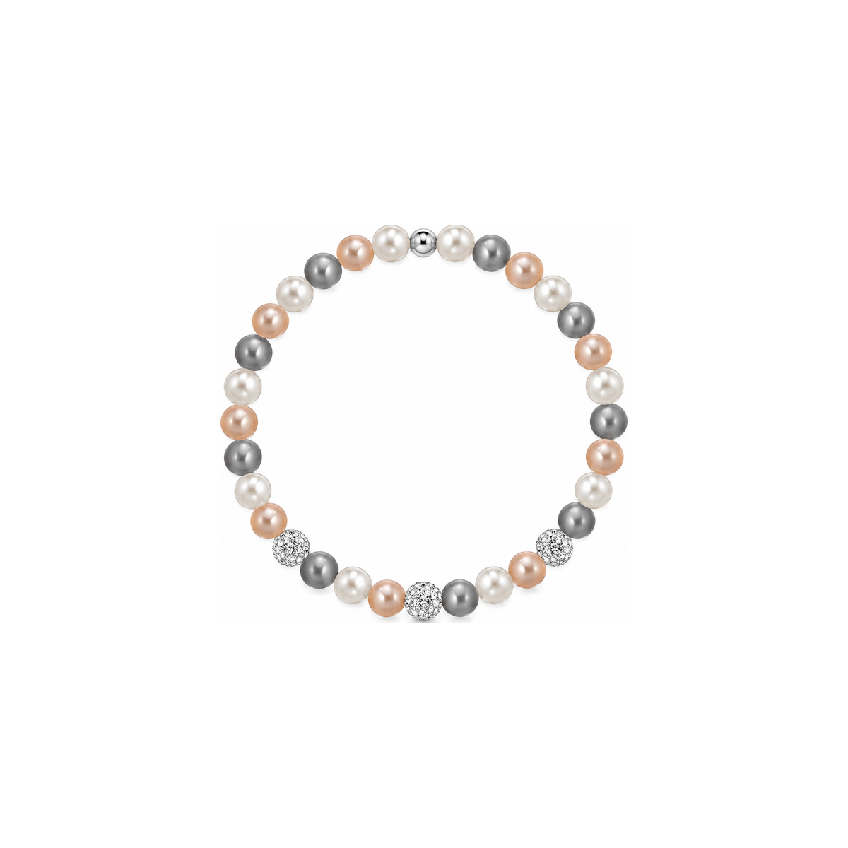Bracciale di Perle Multicolore con Zirconi