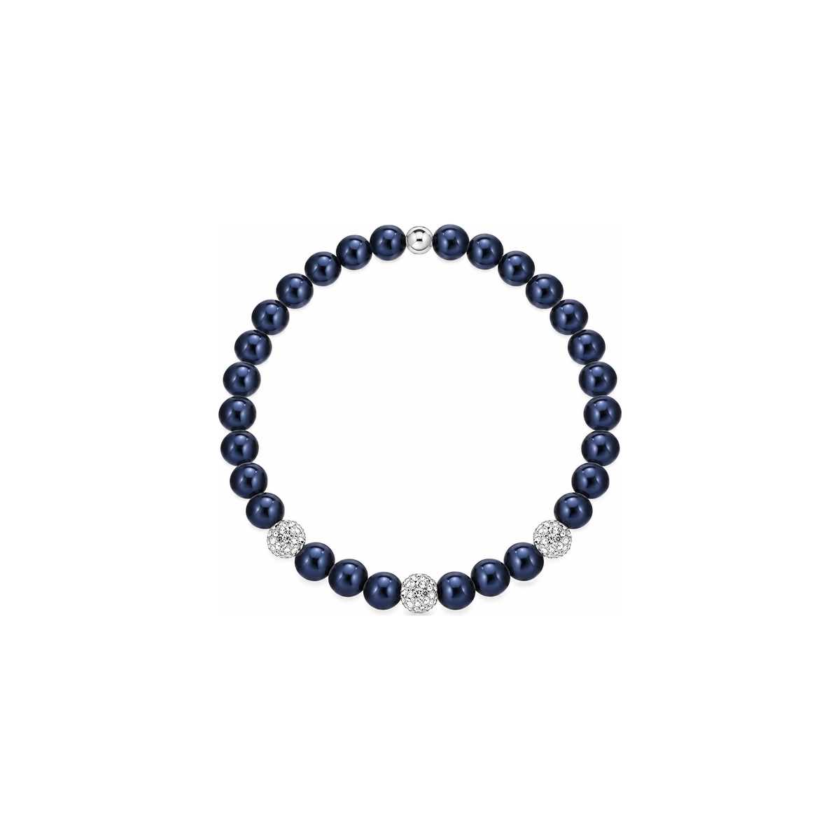 Bracciale di Perle Nere con Zirconi