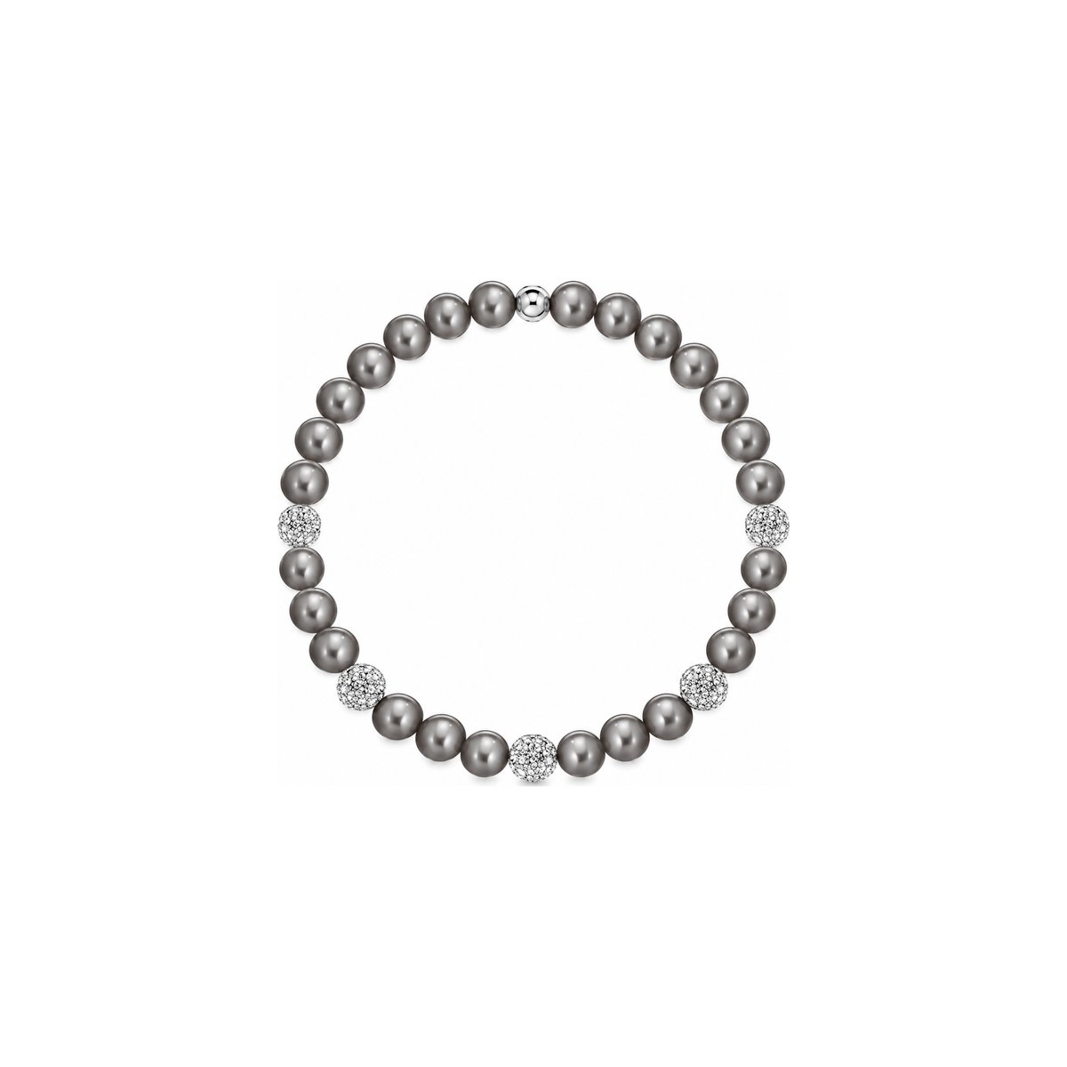 Bracciale di Perle Grigie con Zirconi