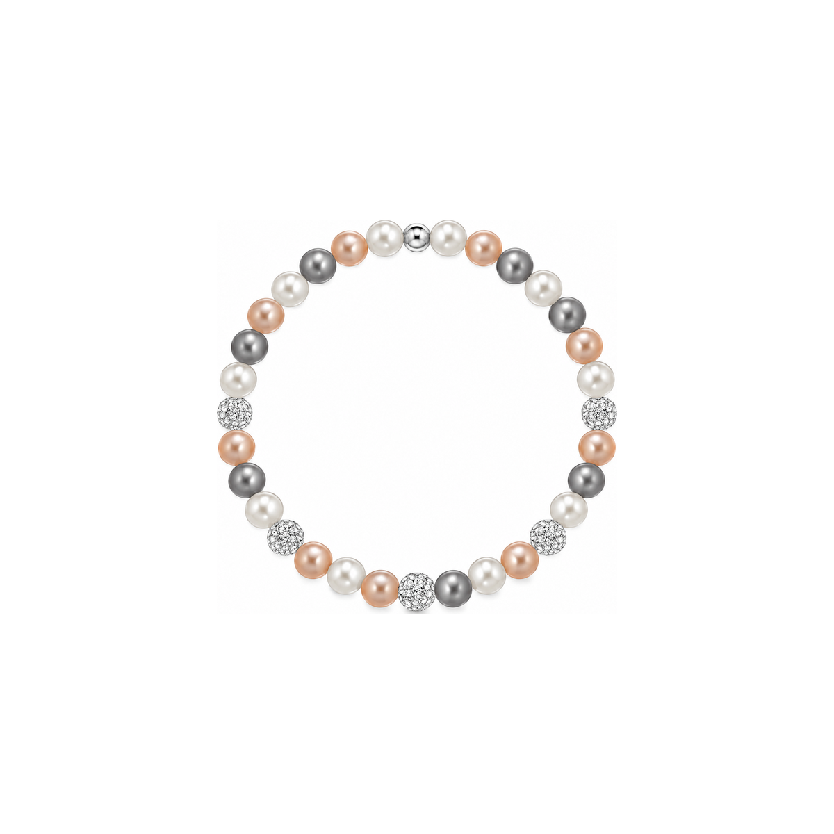 Bracciale di Perle con Sfere di Zirconi