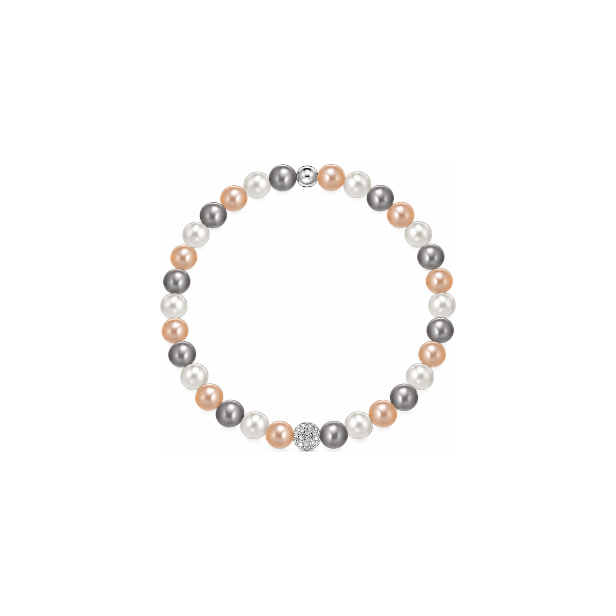 Bracciale di Perle Multicolore con Zirconi