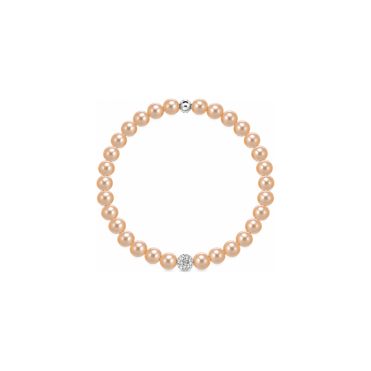 Bracciale di Perle Rosa con Zirconi