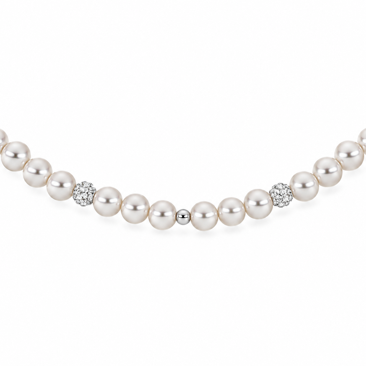 Collana di Perle con Dettagli Cubici