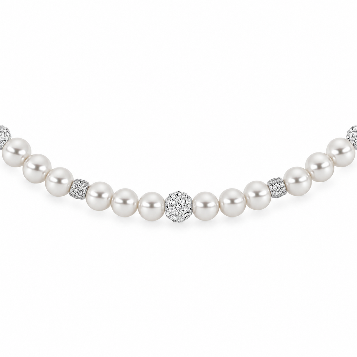 Collana di Perle con Dettagli Cubici