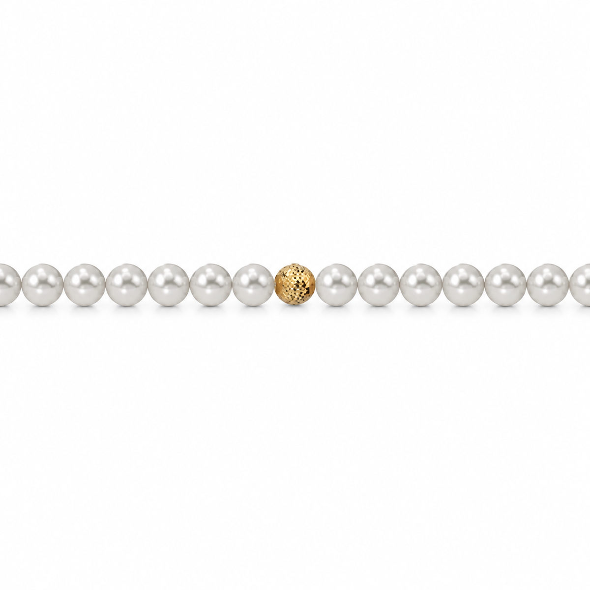 Collana di Perle con Sfere Sfaccettate in Oro Giallo 18kt