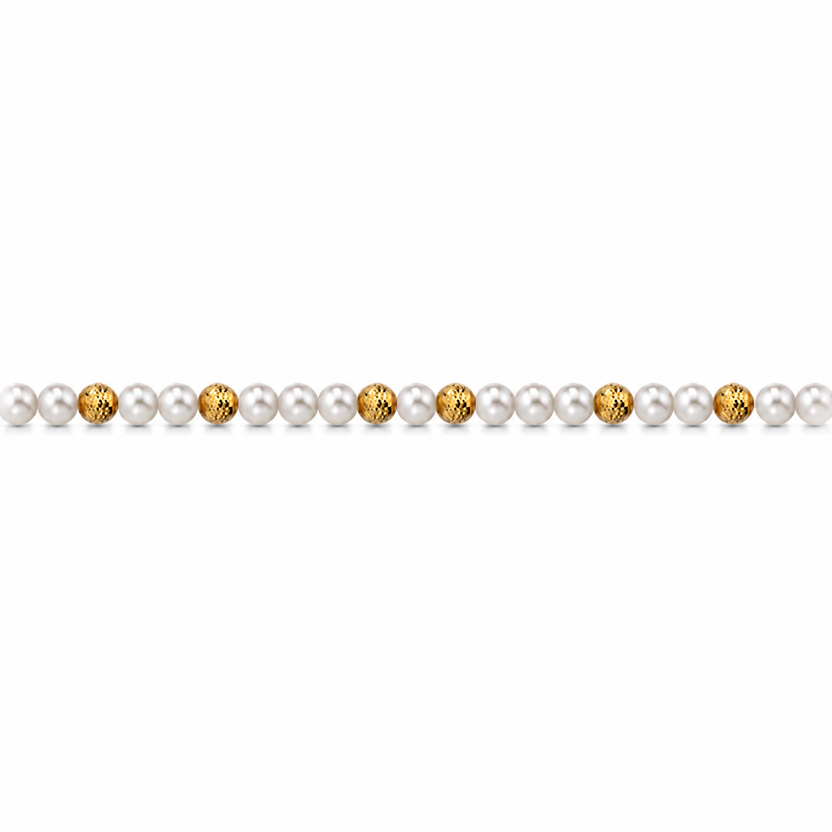 Collana di Perle con Sfere Sfaccettate in Oro Giallo 18kt