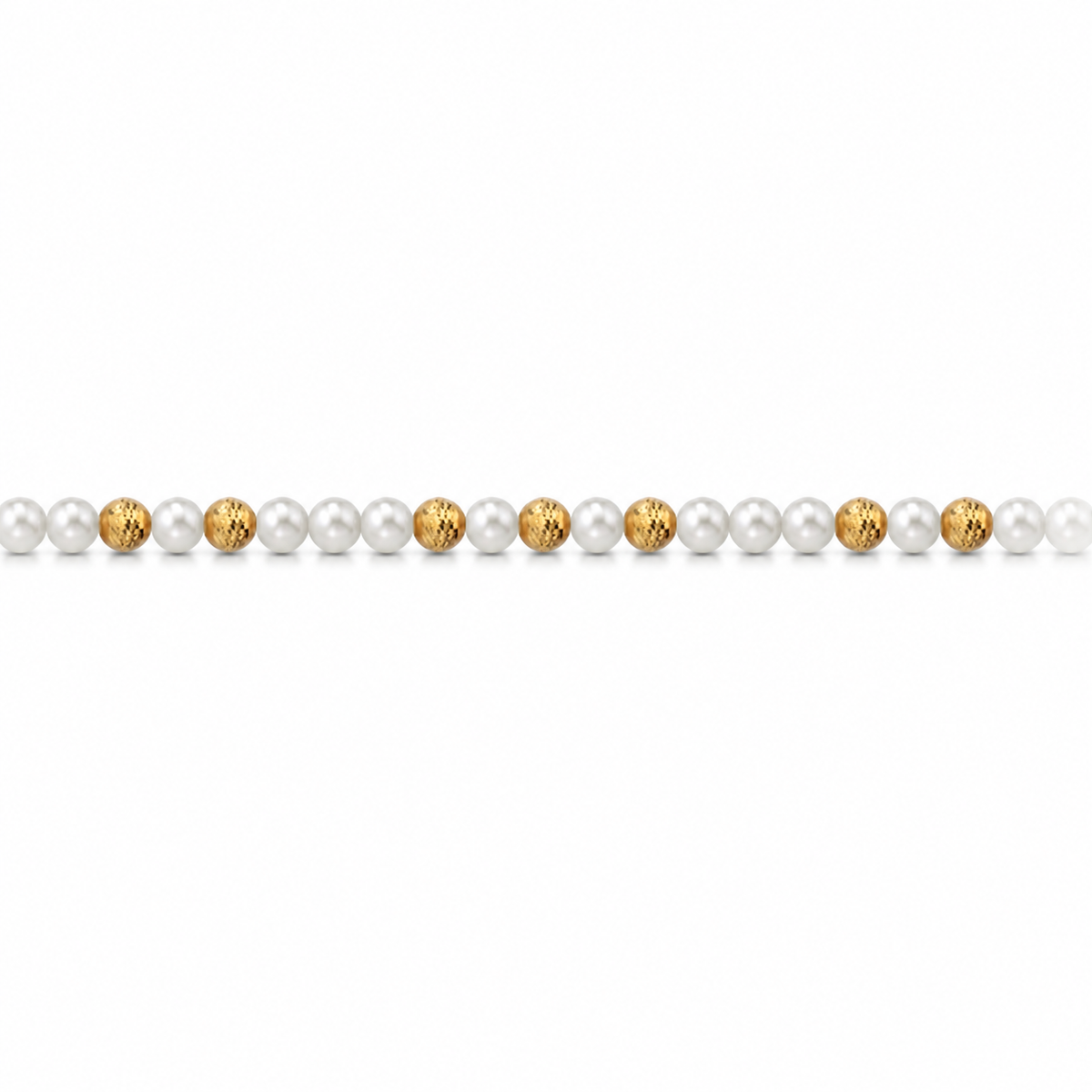 Collana di Perle con Sfere Sfaccettate in Oro Giallo 18kt