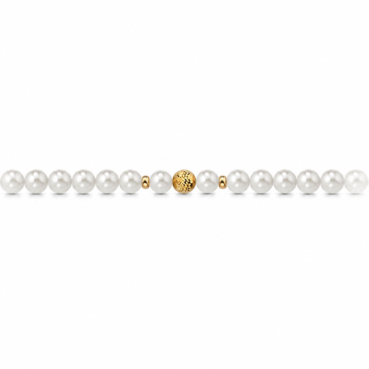 Collana di Perle con Micro Sfere Sfaccettate in Oro Giallo 18kt