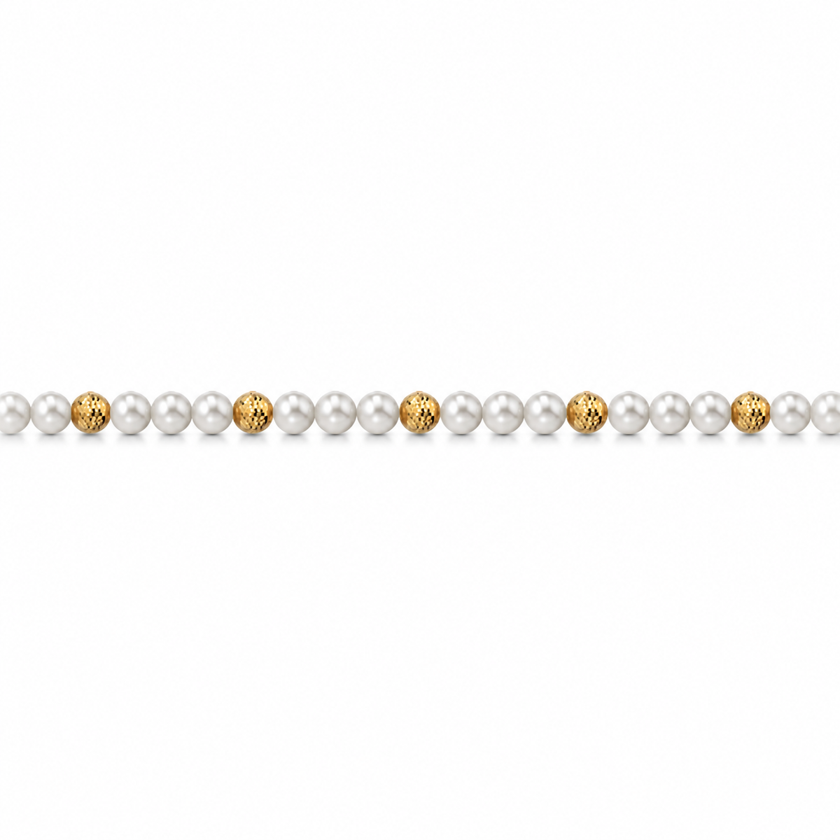 Collana di Perle con Sfere Rigate in Oro Giallo 18kt