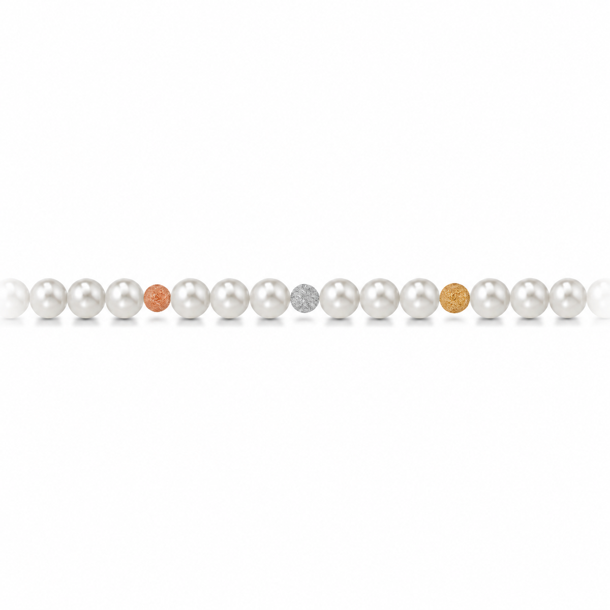 Collana di Perle con Sfere Satinate