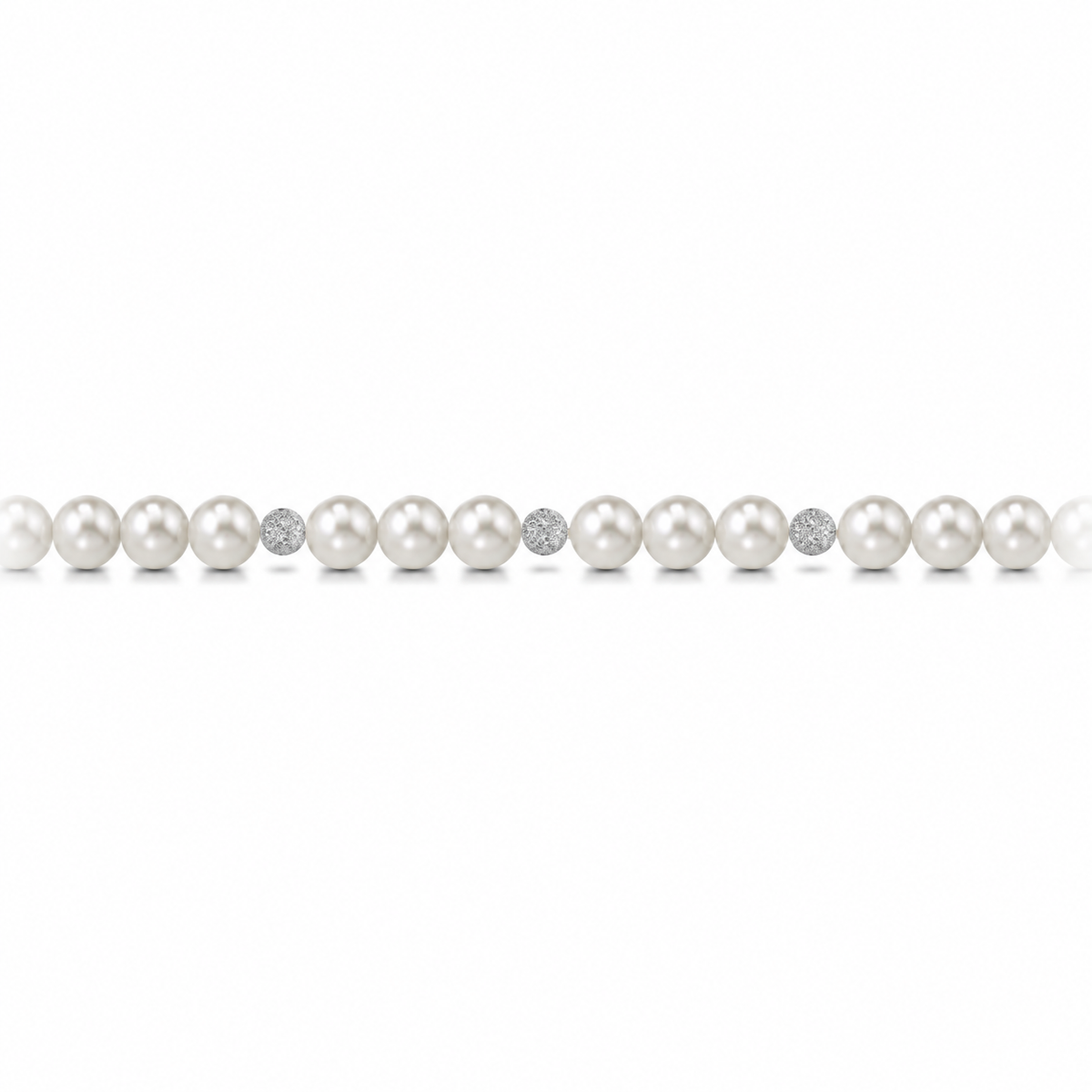 Collana di Perle con Sfere Satinate