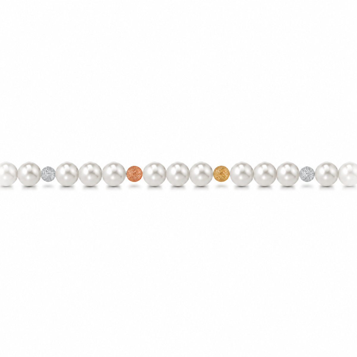Collana di Perle con Sfere Satinate
