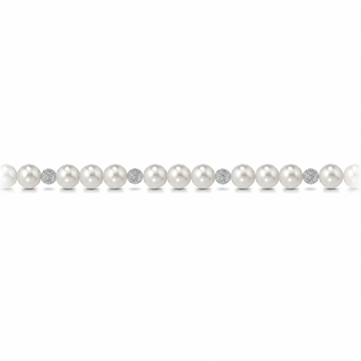 Collana di Perle con Sfere Satinate
