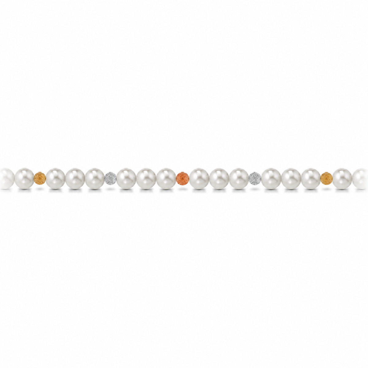 Collana di Perle con Sfere Satinate