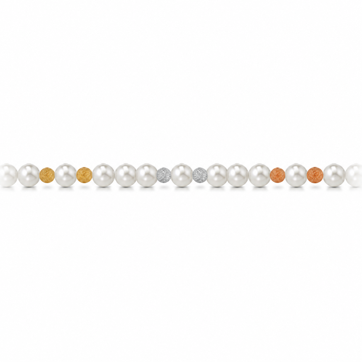 Collana di Perle con Sfere Satinate