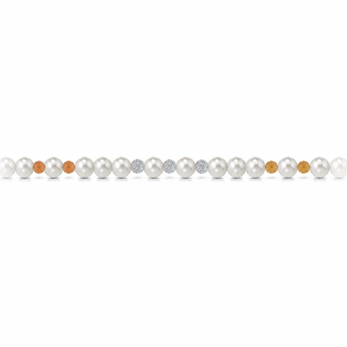 Collana di Perle con Sfere Satinate
