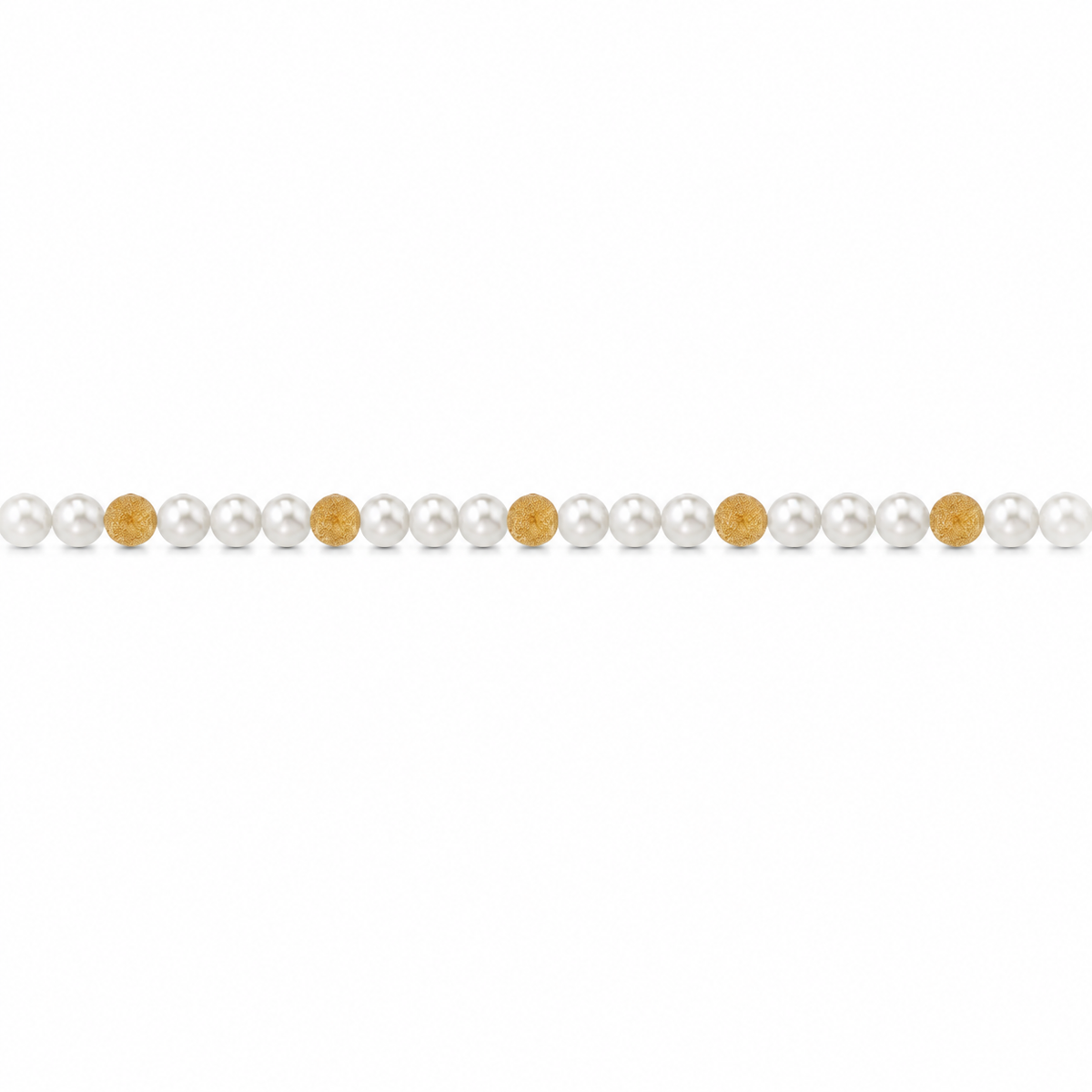 Collana di Perle con Sfere Satinate in Oro Giallo 18kt