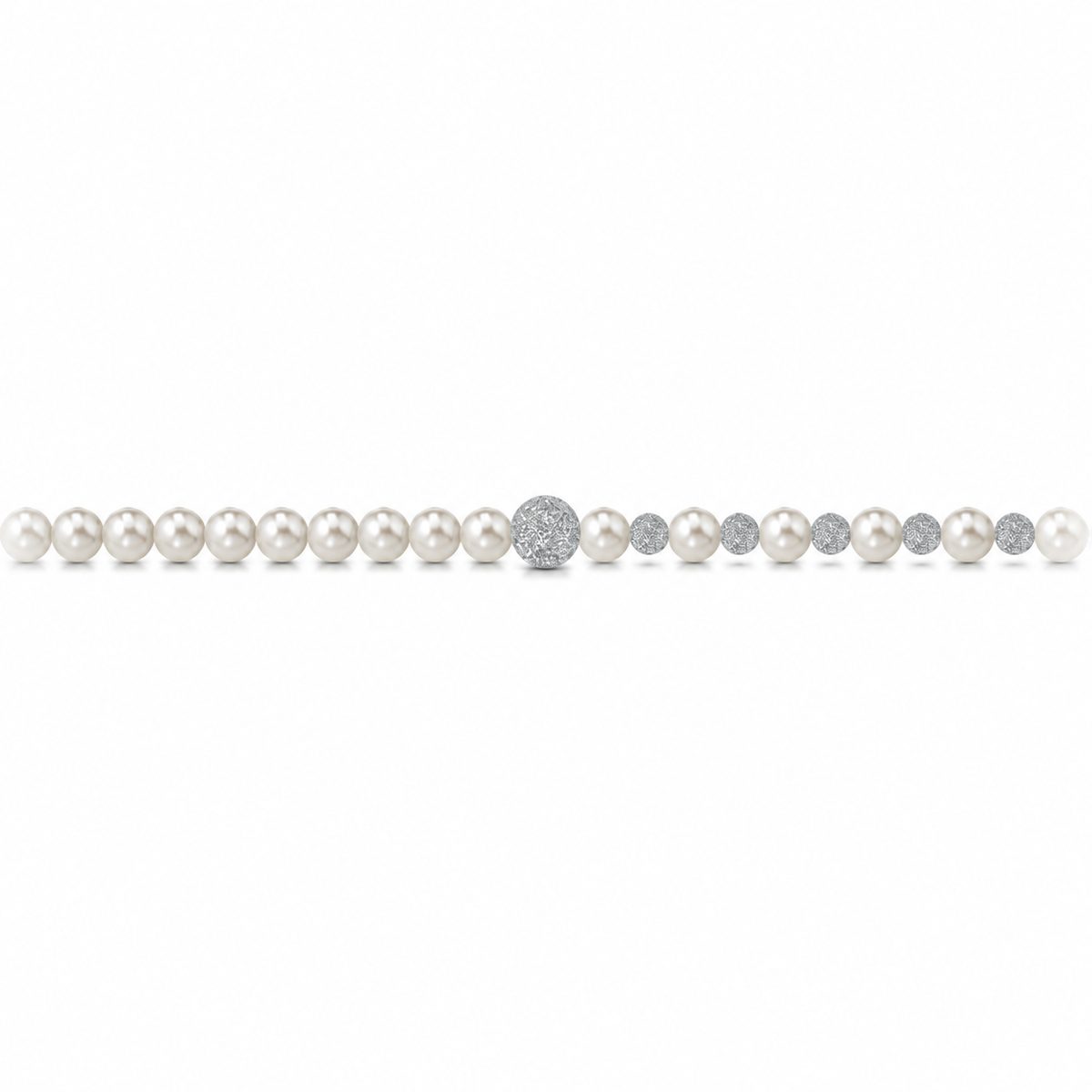 Collana di Perle con Sfere Satinate
