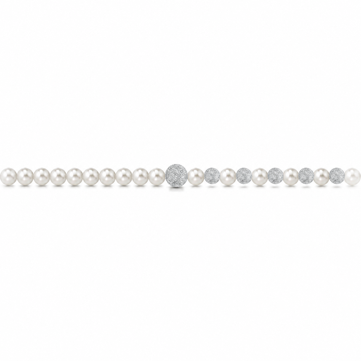 Collana di Perle con Sfere Satinate