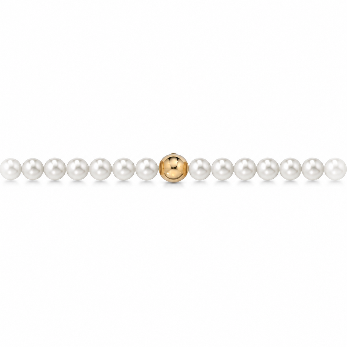 Collana di Perle con Sfere Lucide in Oro Giallo 18kt