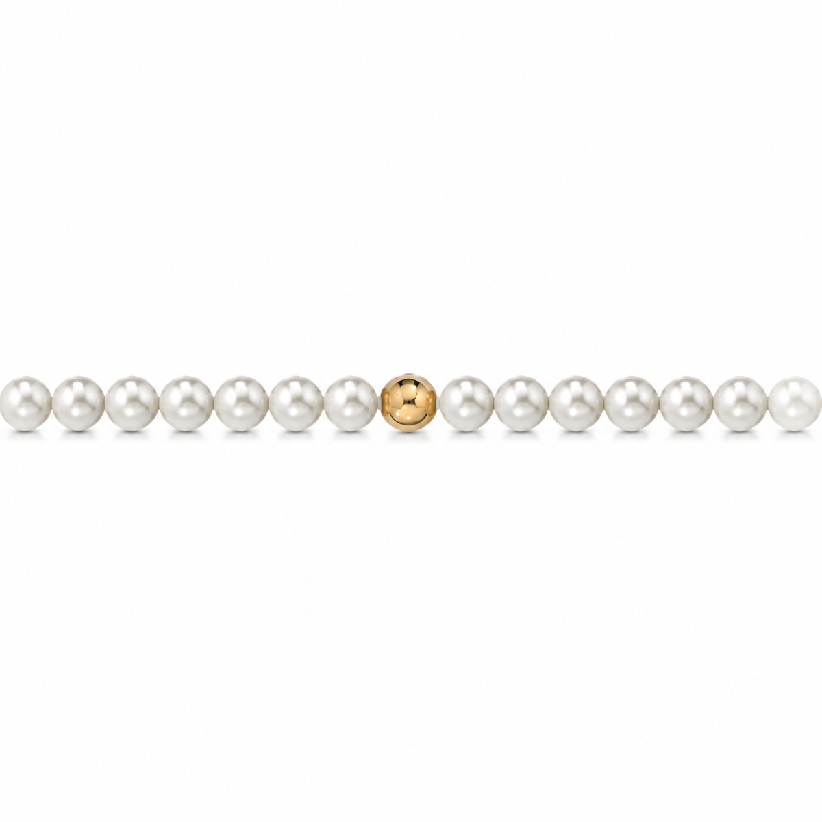 Collana di Perle con Sfere Lucide in Oro Giallo 18kt