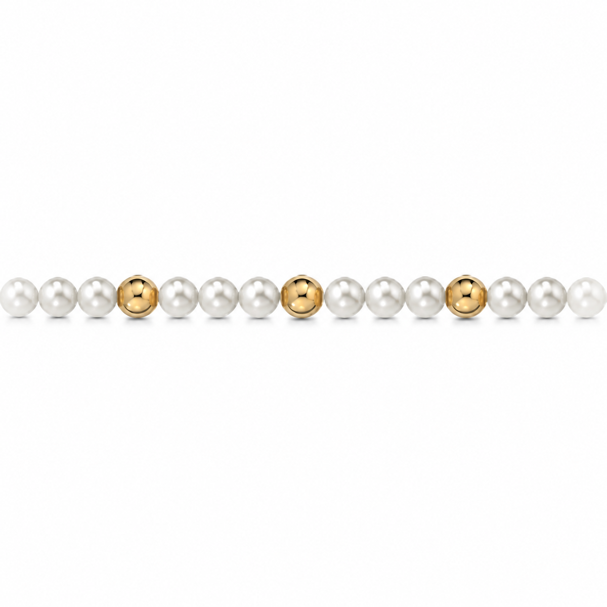 Collana di Perle con Sfere Lucide in Oro Giallo 18kt