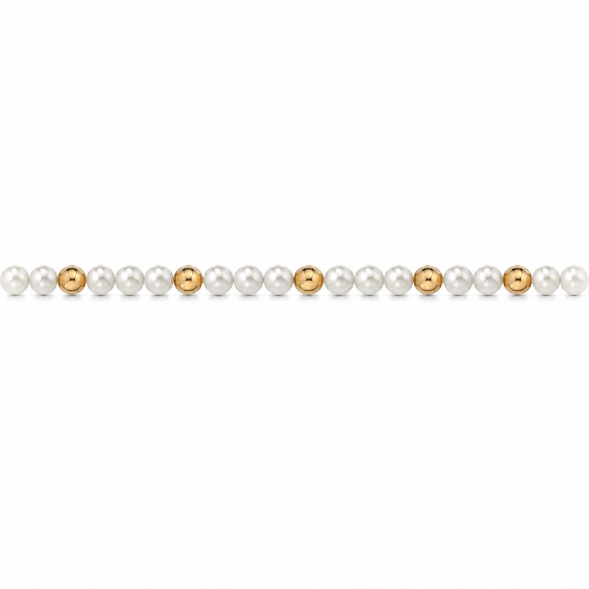 Collana di Perle con Sfere Lucide in Oro Giallo 18kt