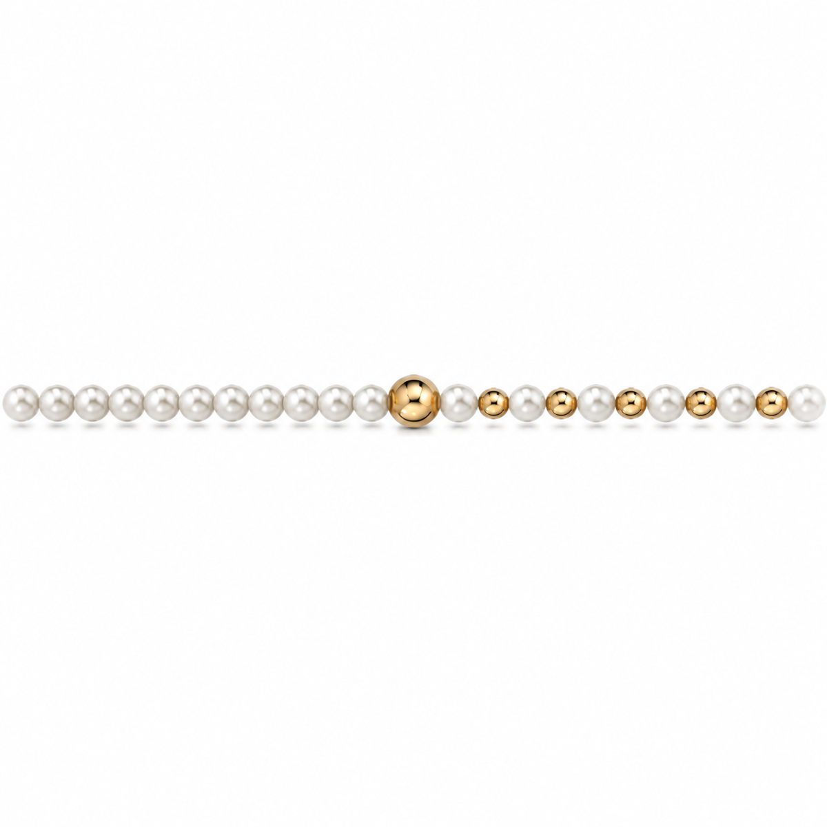 Collana di Perle con Sfere Lucide in Oro Giallo 18kt
