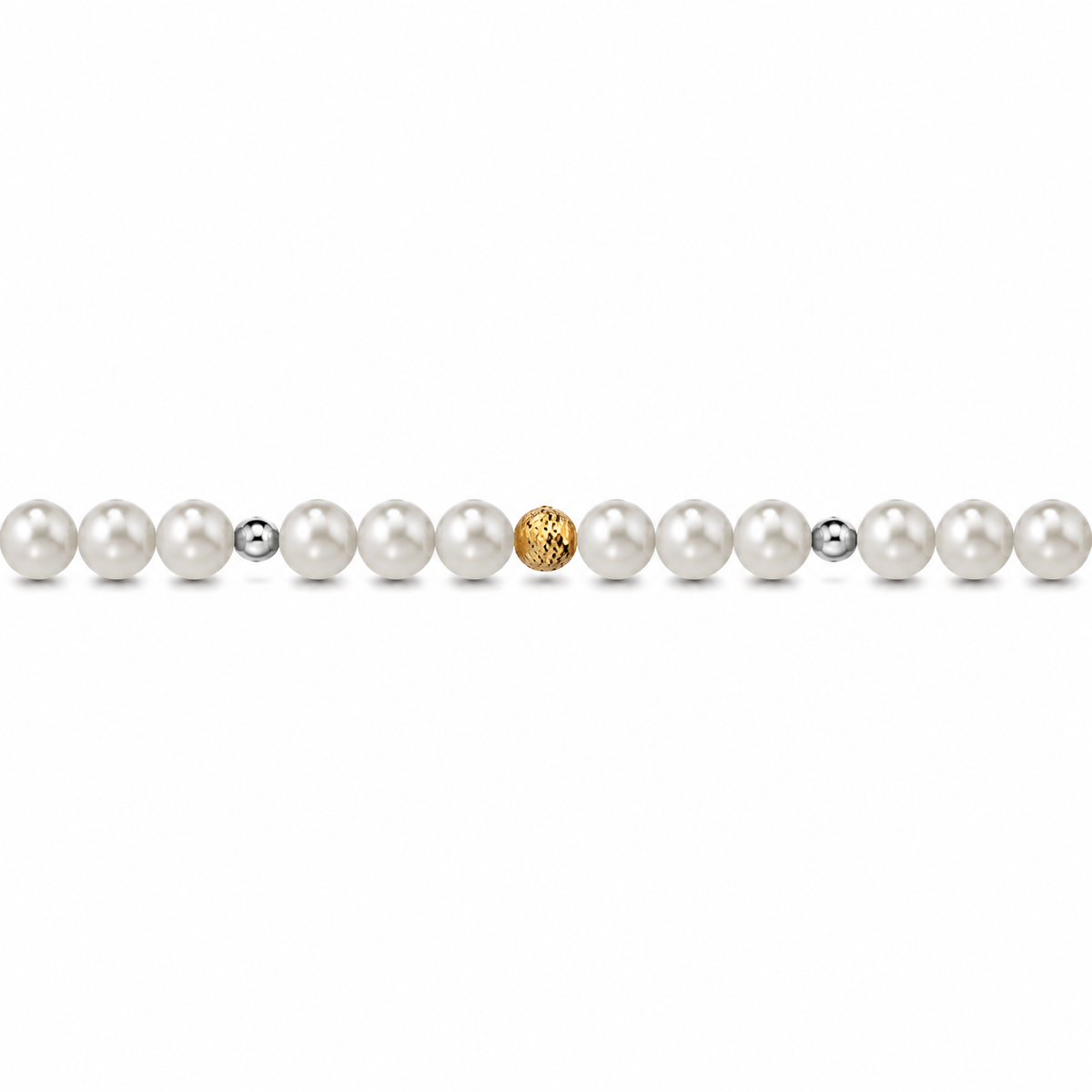 Collana di Perle con Sfere Sfaccettate e Lucide in Oro Giallo 18kt