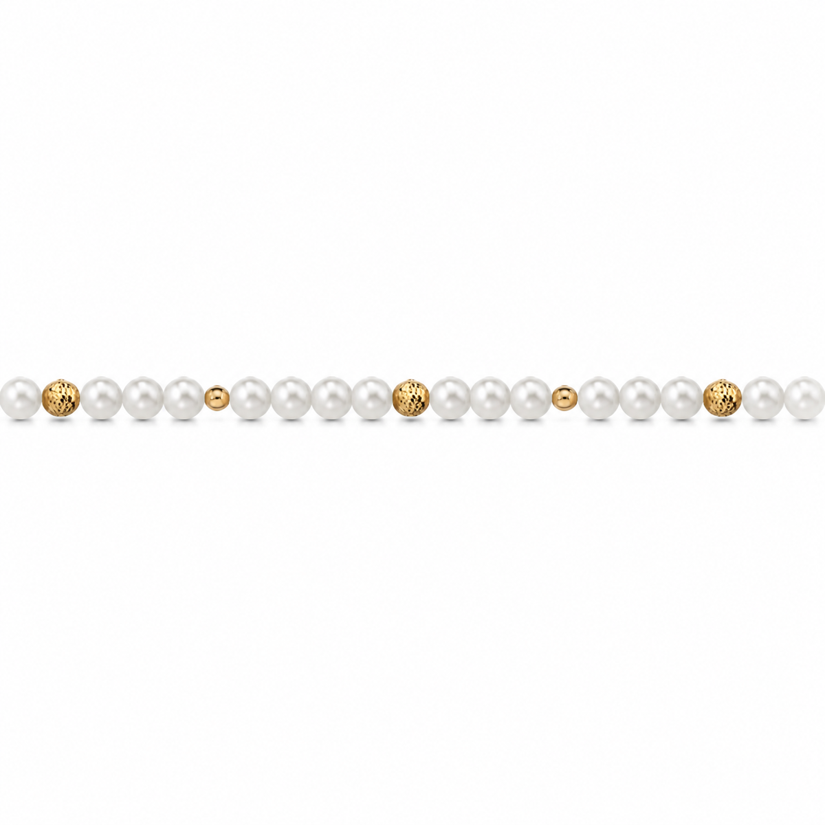 Collana di Perle con Sfere Sfaccettate e Lucide in Oro Giallo 18kt