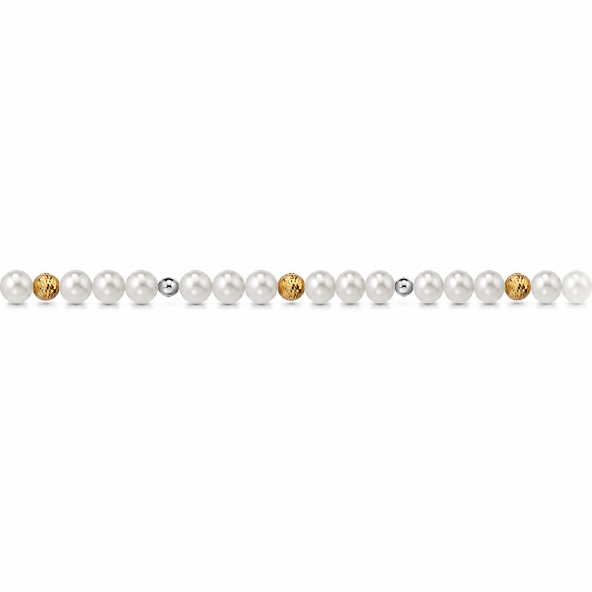 Collana di Perle con Sfere Sfaccettate e Lucide in Oro Giallo 18kt