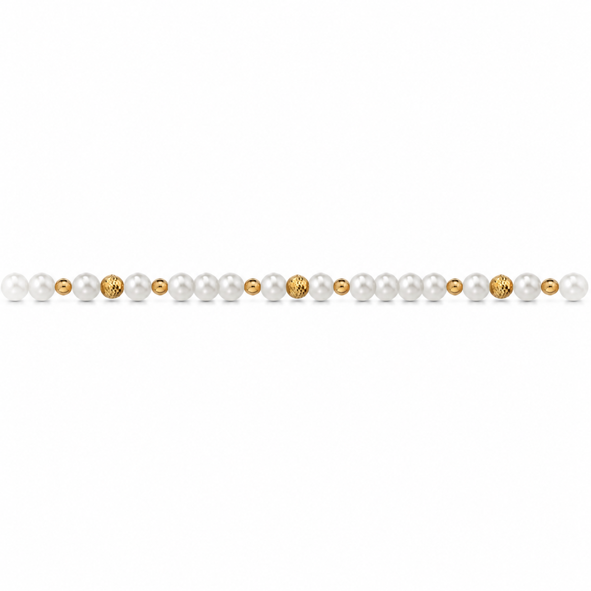 Collana di Perle con Sfere Sfaccettate e Lucide in Oro Giallo 18kt