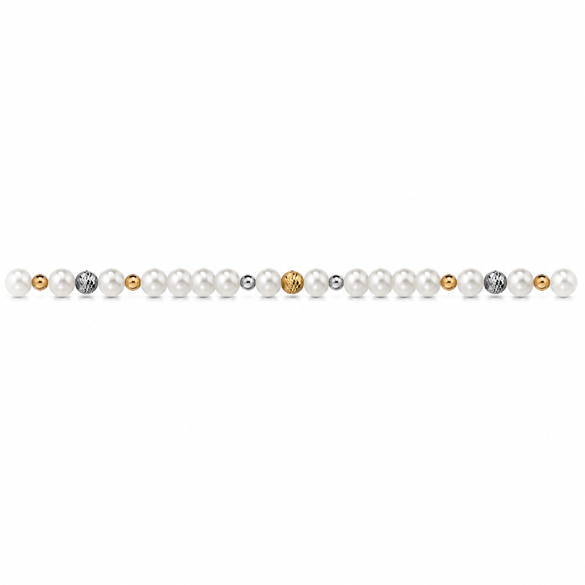 Collana di Perle con Sfere Sfaccettate e Lucide in Oro Giallo 18kt