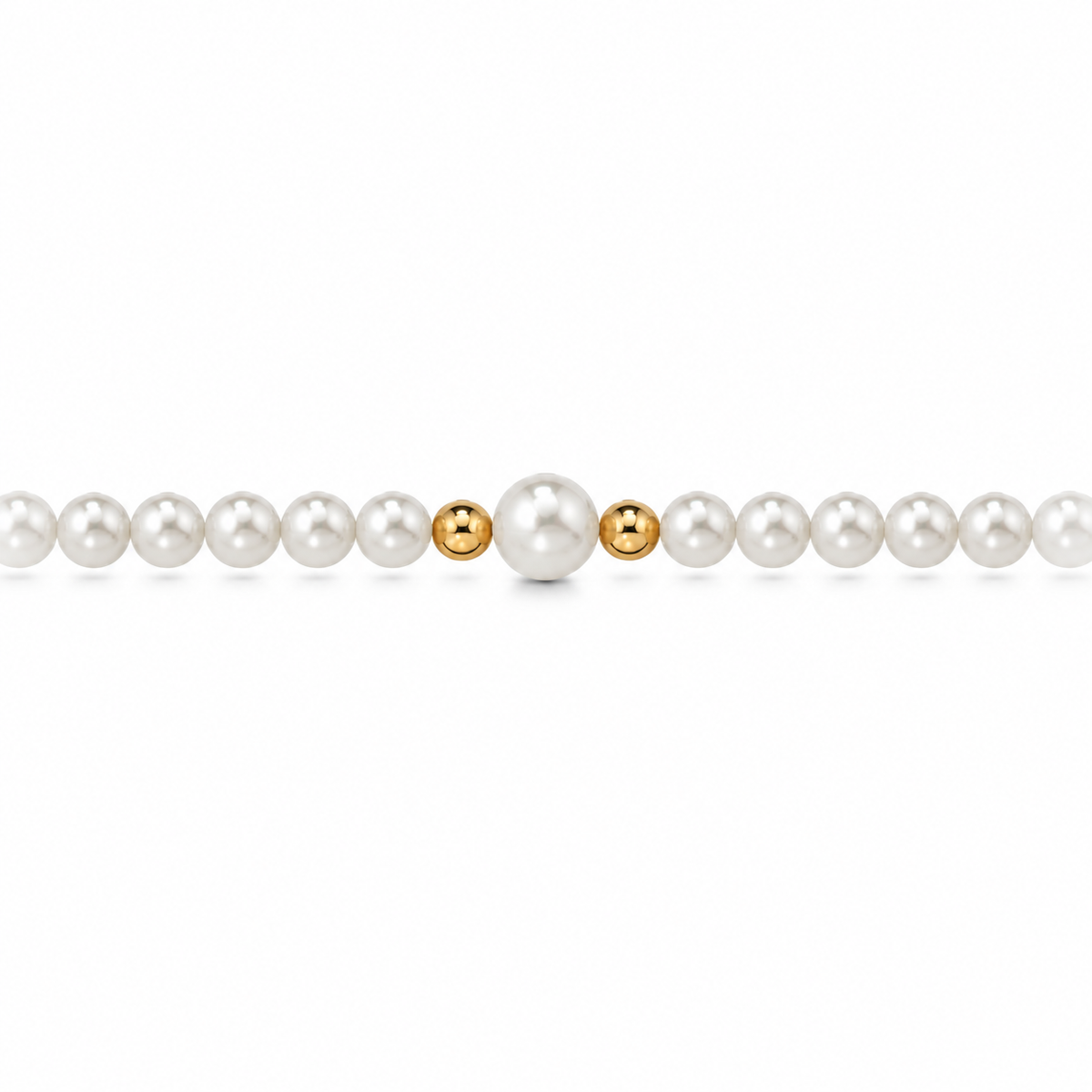 Bracciale di Perle con Perla Centrale in Oro Giallo 18kt