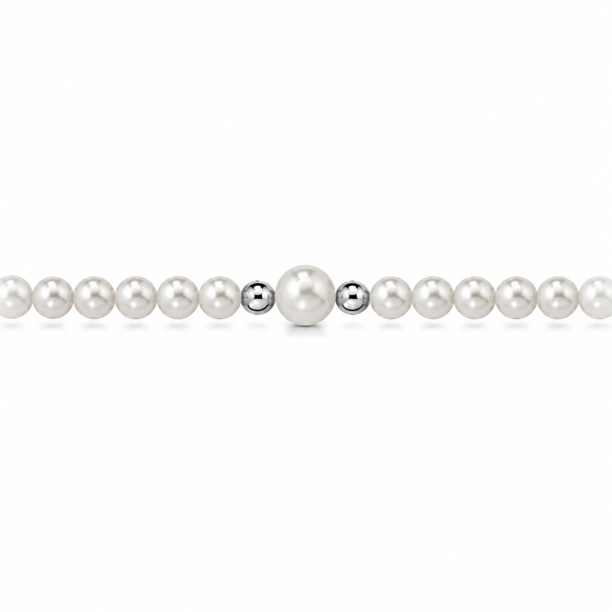 Collana di Perle con Perla Centrale in Oro Bianco 18kt