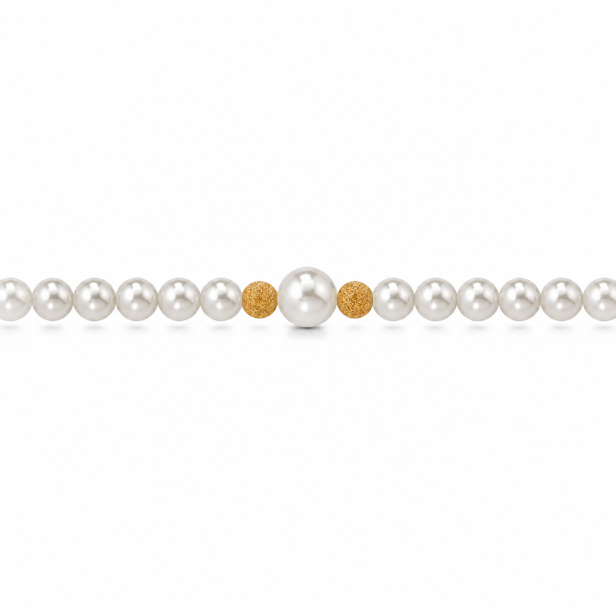 Collana di Perle con Perla Centrale in Oro Giallo 18kt