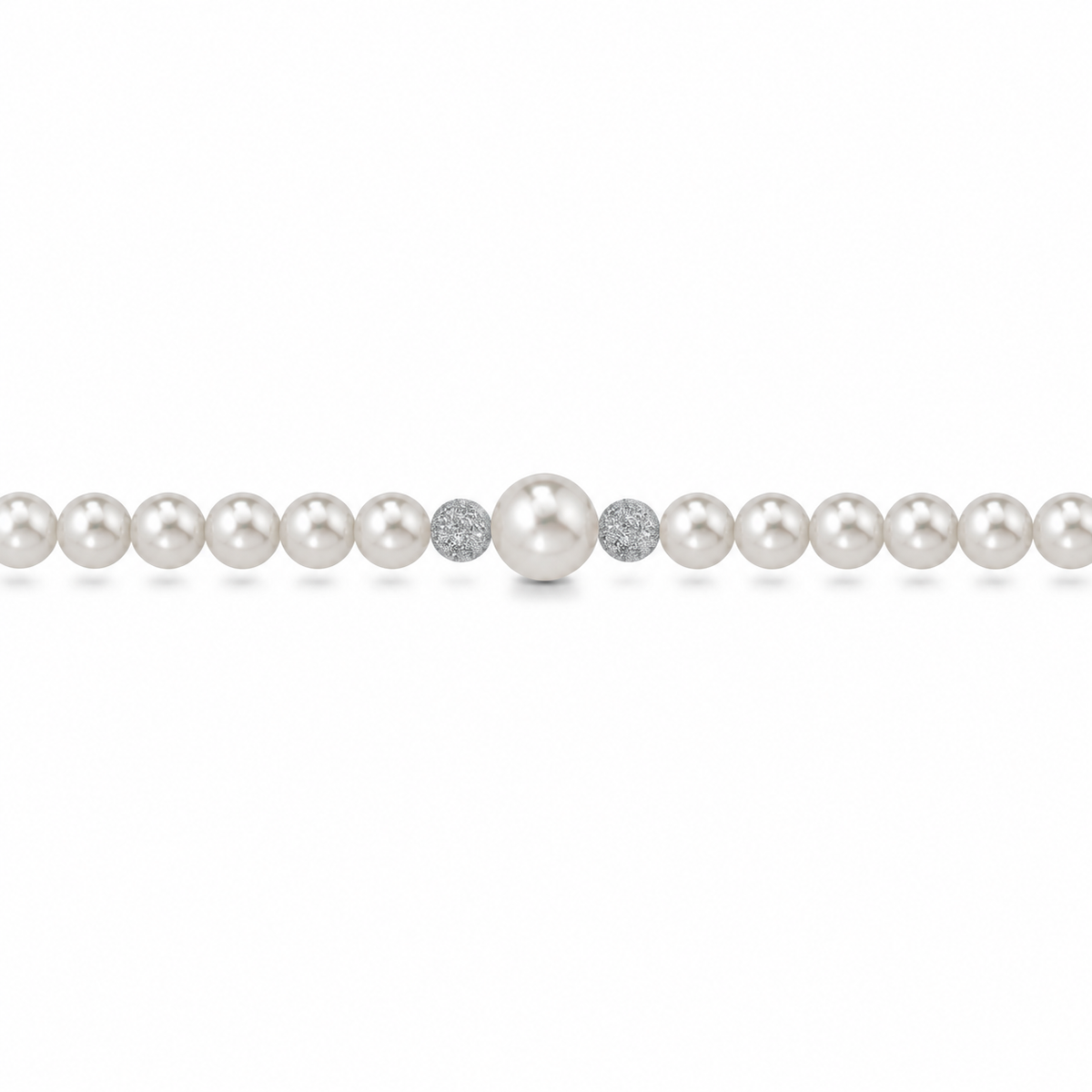 Collana di Perle con Perla Centrale in Oro Bianco 18kt