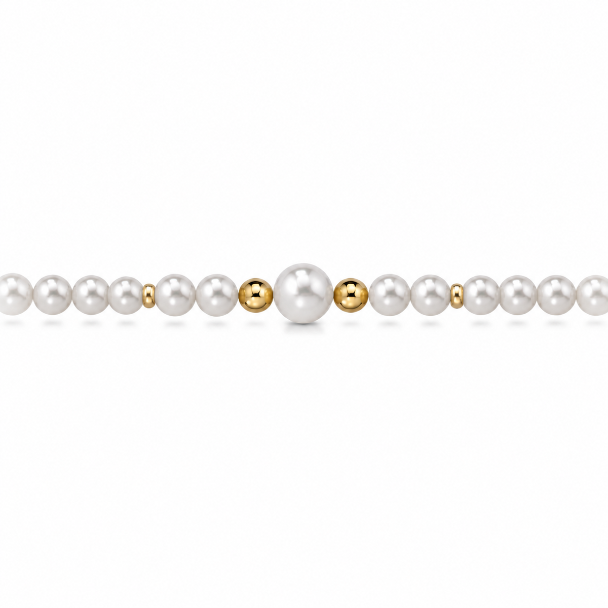 Bracciale di Perle con Perla Centrale in Oro Giallo 18kt