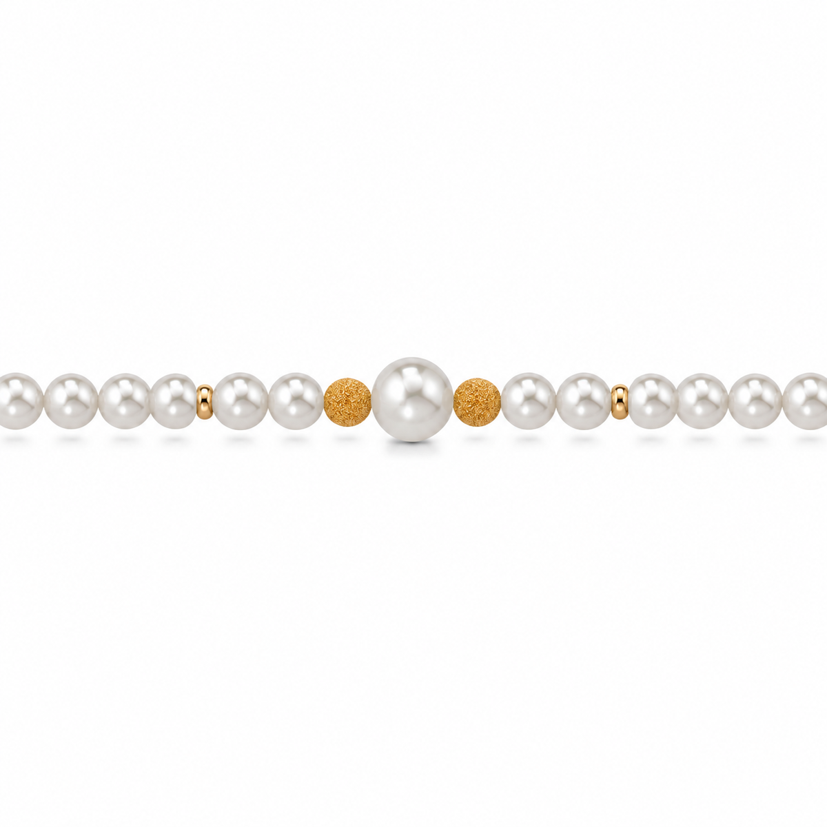 Bracciale di Perle con Perla Centrale in Oro Giallo 18kt